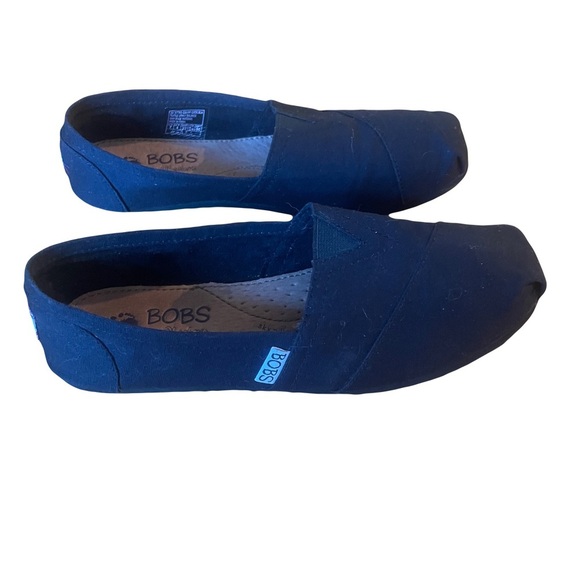 BOBS from Skechers black earth day  Slip-On Shoes flats fabric size W9 - Picture 5 of 7